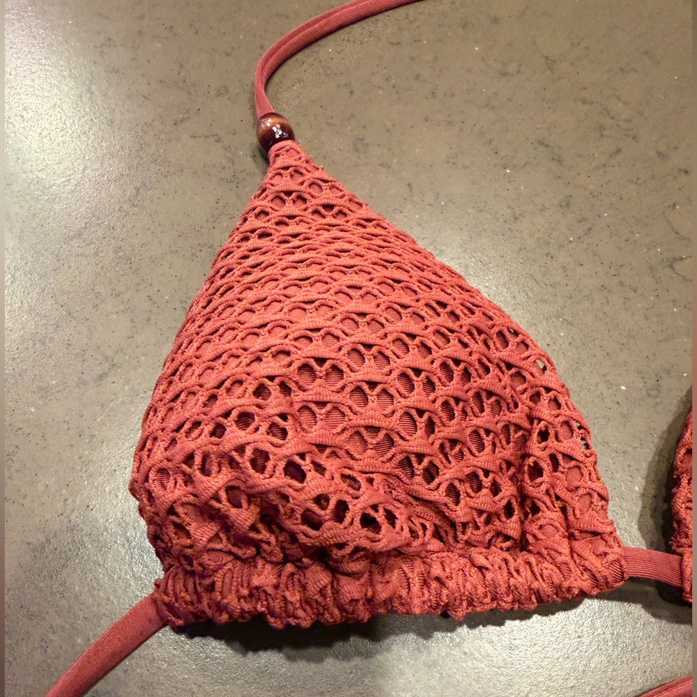 NEW Coastal Seashell Crochet Bikini Top XS & High Rise Crochet Bikini Bottom XS - Picture 9 of 15